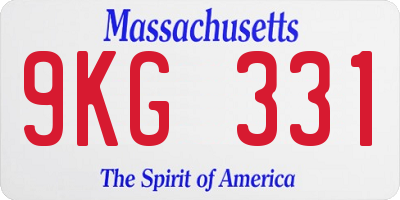 MA license plate 9KG331