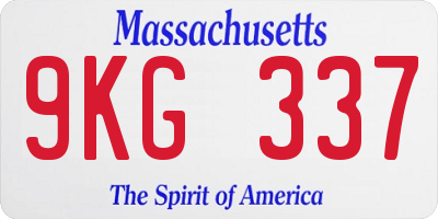 MA license plate 9KG337