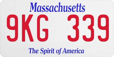 MA license plate 9KG339