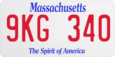 MA license plate 9KG340