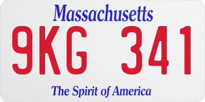 MA license plate 9KG341
