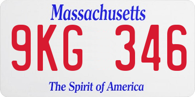 MA license plate 9KG346