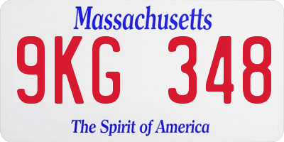 MA license plate 9KG348
