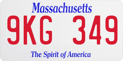 MA license plate 9KG349