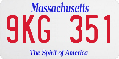 MA license plate 9KG351