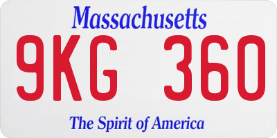 MA license plate 9KG360