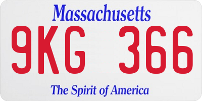 MA license plate 9KG366