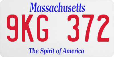 MA license plate 9KG372