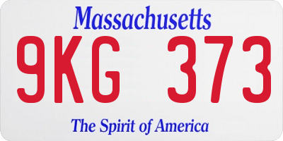 MA license plate 9KG373