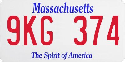 MA license plate 9KG374