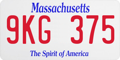 MA license plate 9KG375