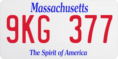MA license plate 9KG377