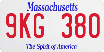 MA license plate 9KG380