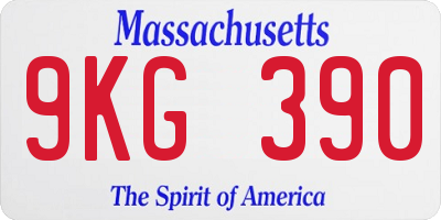 MA license plate 9KG390