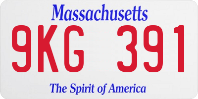 MA license plate 9KG391