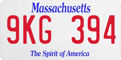 MA license plate 9KG394