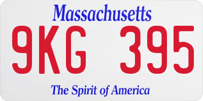MA license plate 9KG395