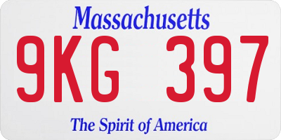 MA license plate 9KG397