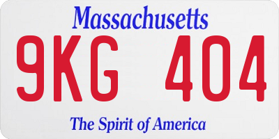 MA license plate 9KG404