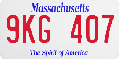 MA license plate 9KG407