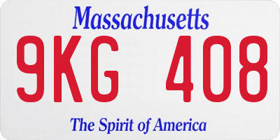 MA license plate 9KG408