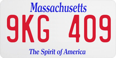 MA license plate 9KG409