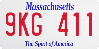 MA license plate 9KG411
