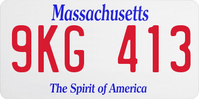 MA license plate 9KG413