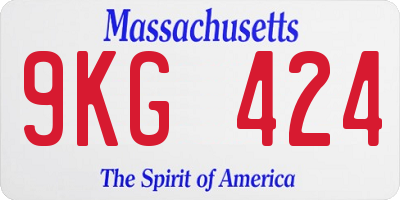 MA license plate 9KG424