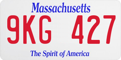 MA license plate 9KG427