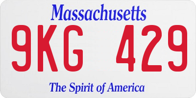 MA license plate 9KG429