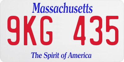 MA license plate 9KG435