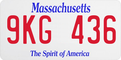MA license plate 9KG436