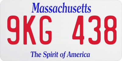 MA license plate 9KG438