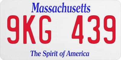 MA license plate 9KG439