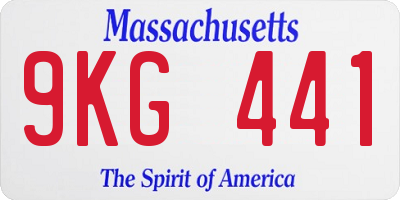 MA license plate 9KG441
