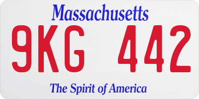 MA license plate 9KG442
