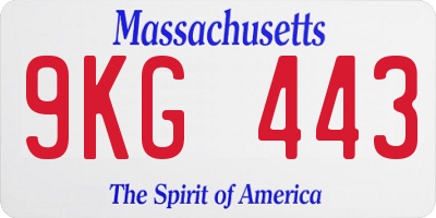 MA license plate 9KG443