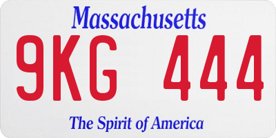 MA license plate 9KG444