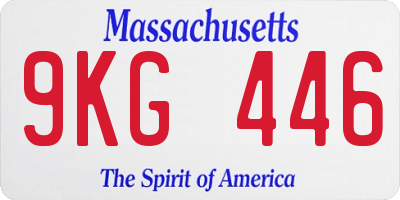MA license plate 9KG446