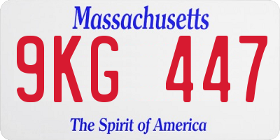 MA license plate 9KG447