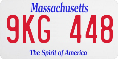 MA license plate 9KG448