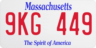 MA license plate 9KG449
