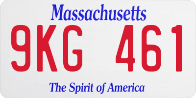 MA license plate 9KG461
