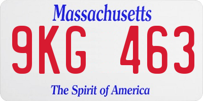MA license plate 9KG463