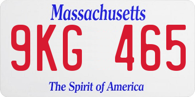 MA license plate 9KG465
