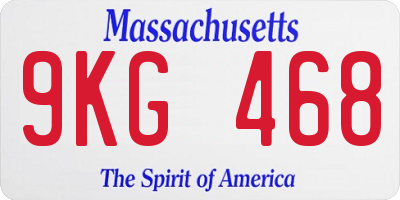 MA license plate 9KG468