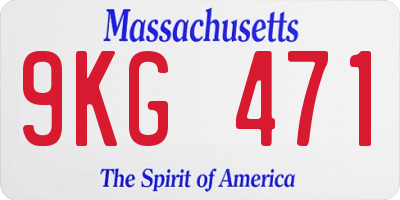 MA license plate 9KG471