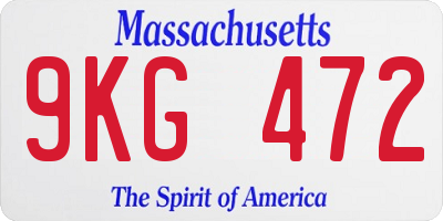 MA license plate 9KG472