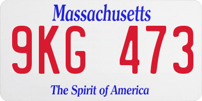 MA license plate 9KG473